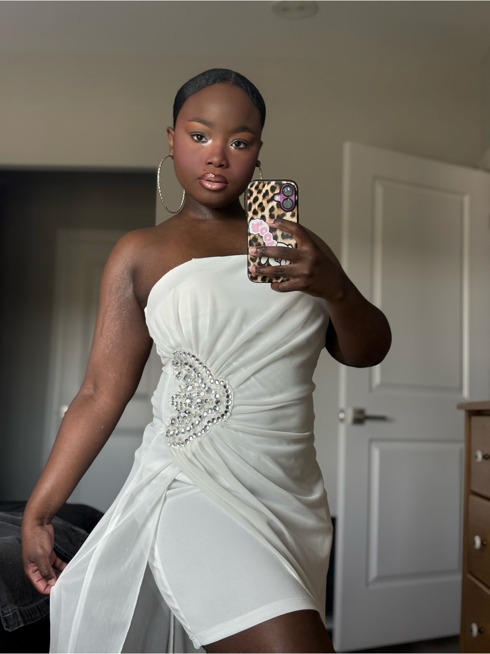 Vintage Made in Canada imPRESS Strapless White High-Low Dress